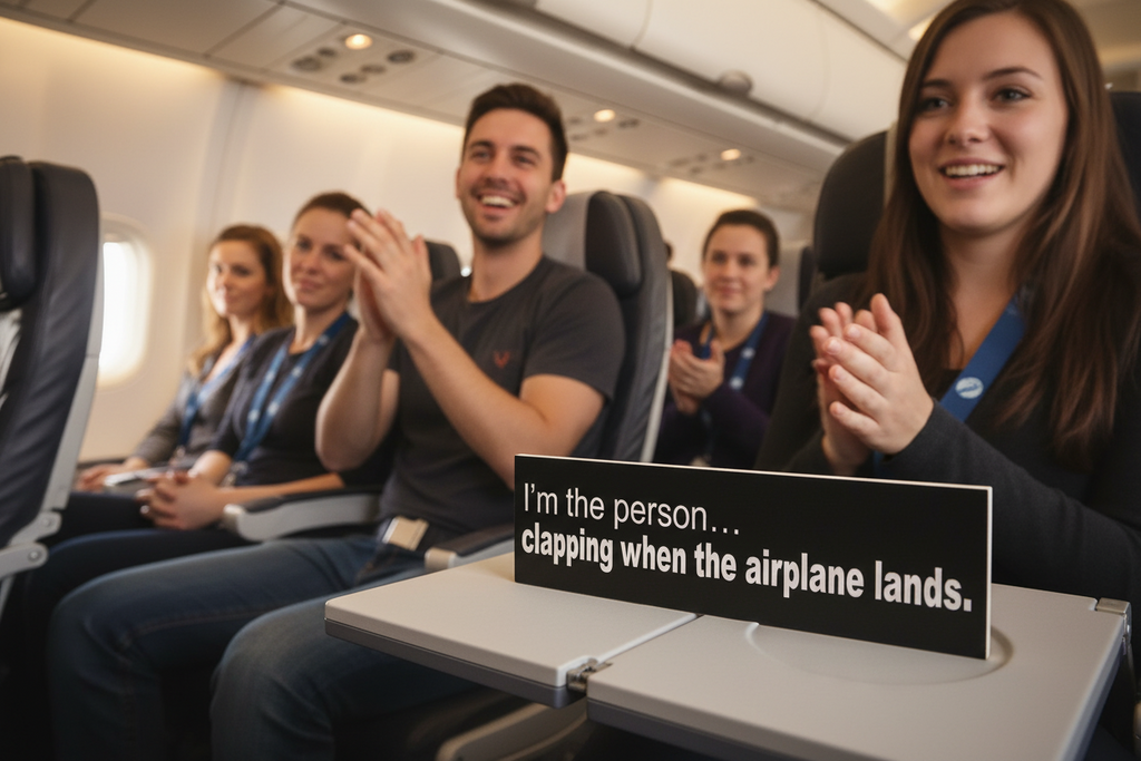 We land, I clap